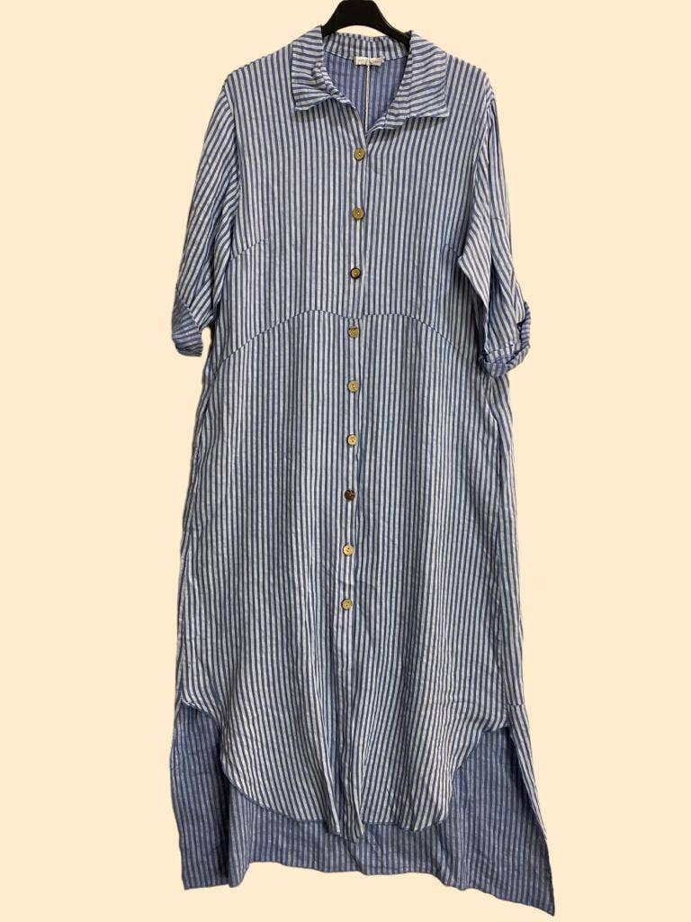 100% linen shirt dress made in Italy 821275