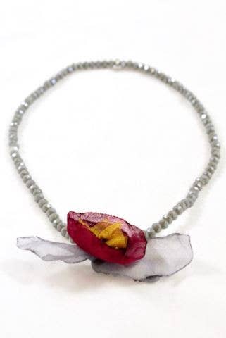 Light Grey Double Crystal Flower Bracelet -The Classics Collection- B1-1021