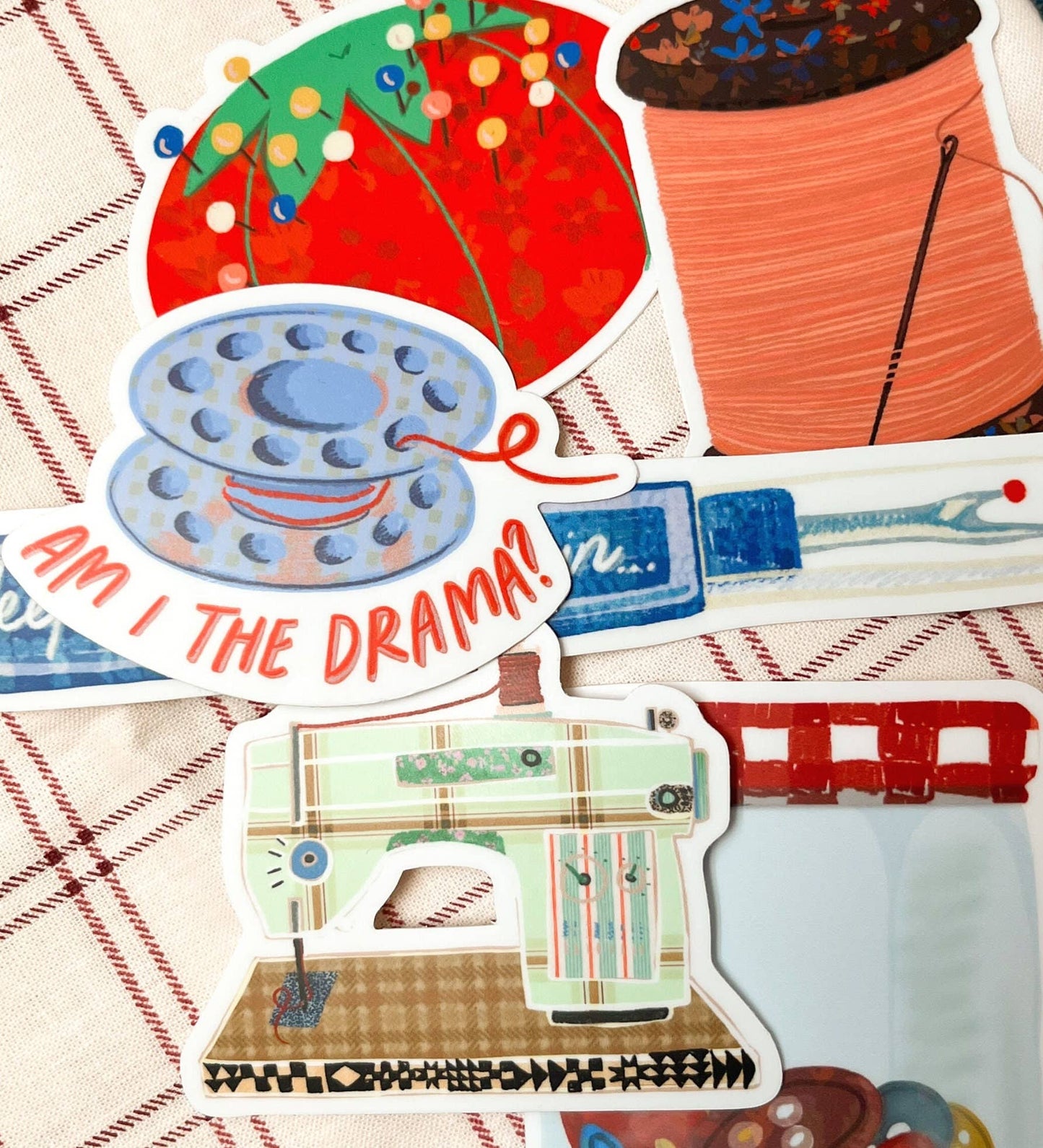 Seam Ripper Vinyl Stickers, Funny Sewing Quilt Sticker