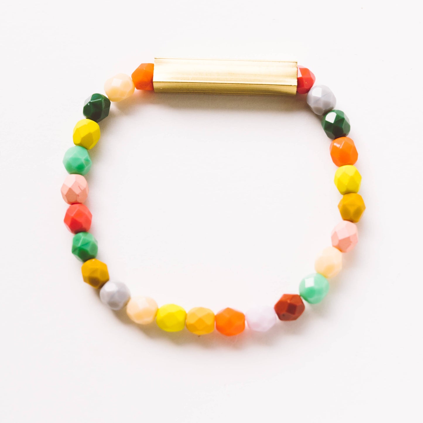 Mixed Beads and Brass Bracelet