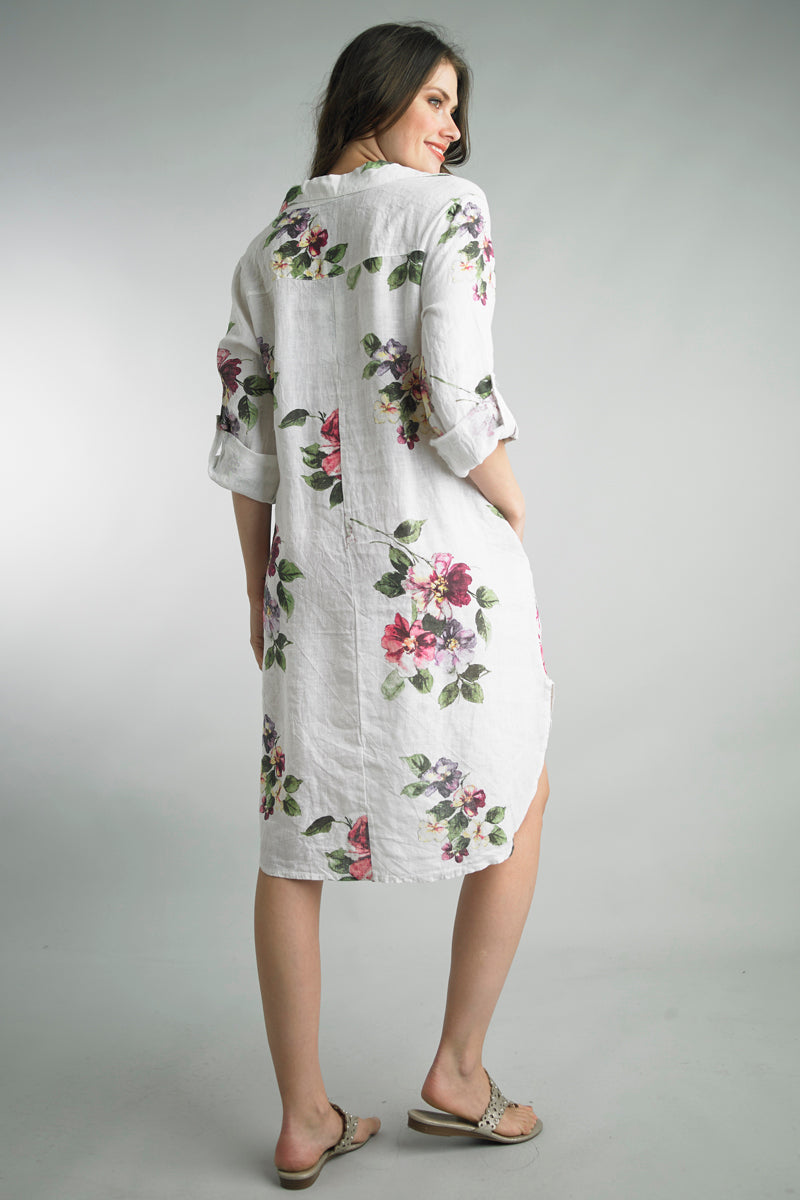 White Floral Dress 2222A