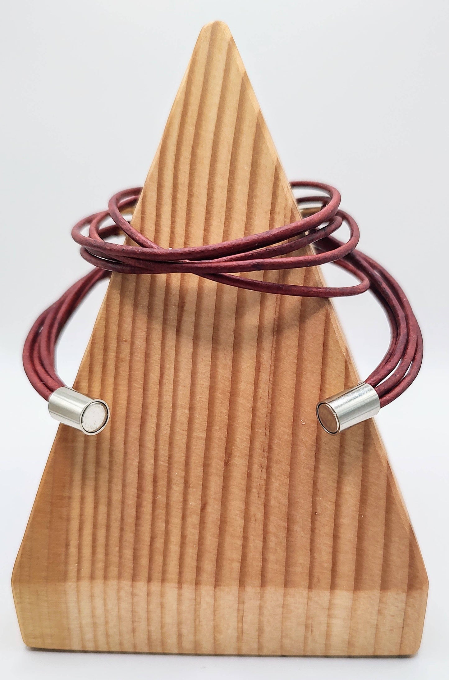 Distressed Turkey Red Original Leather Wrap Bracelets