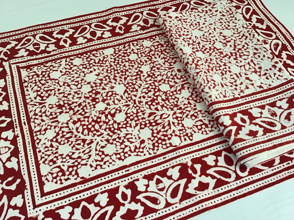 Tablemats Holiday Print Red