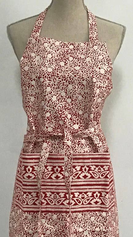Apron Holiday Print Red