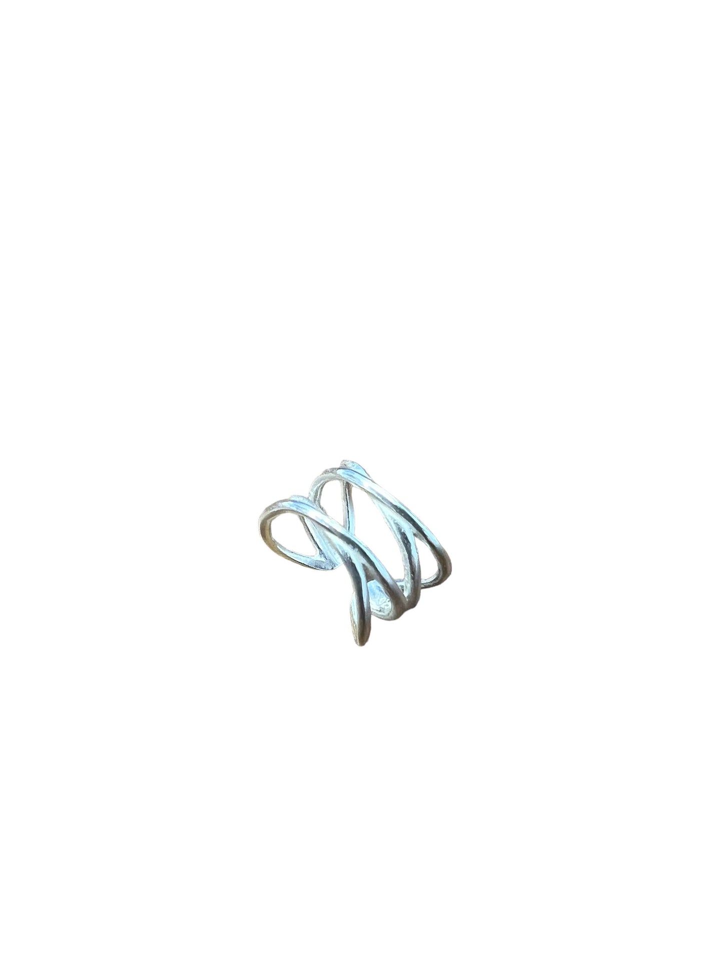 Double Cross Bar Ear Cuff - Sterling Silver & Gold