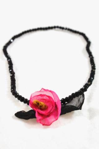 Black Double Crystal Flower Bracelet -The Classics Collection- B1-1019