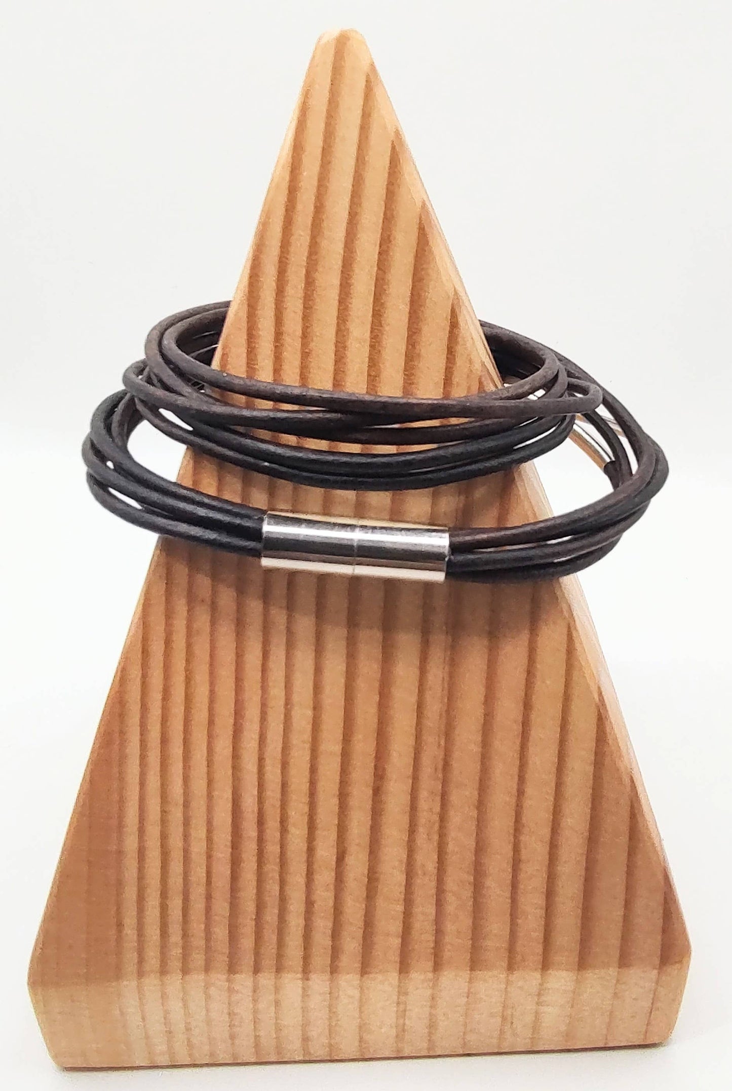 Distressed Dark Brown Original Leather Wrap Bracelets