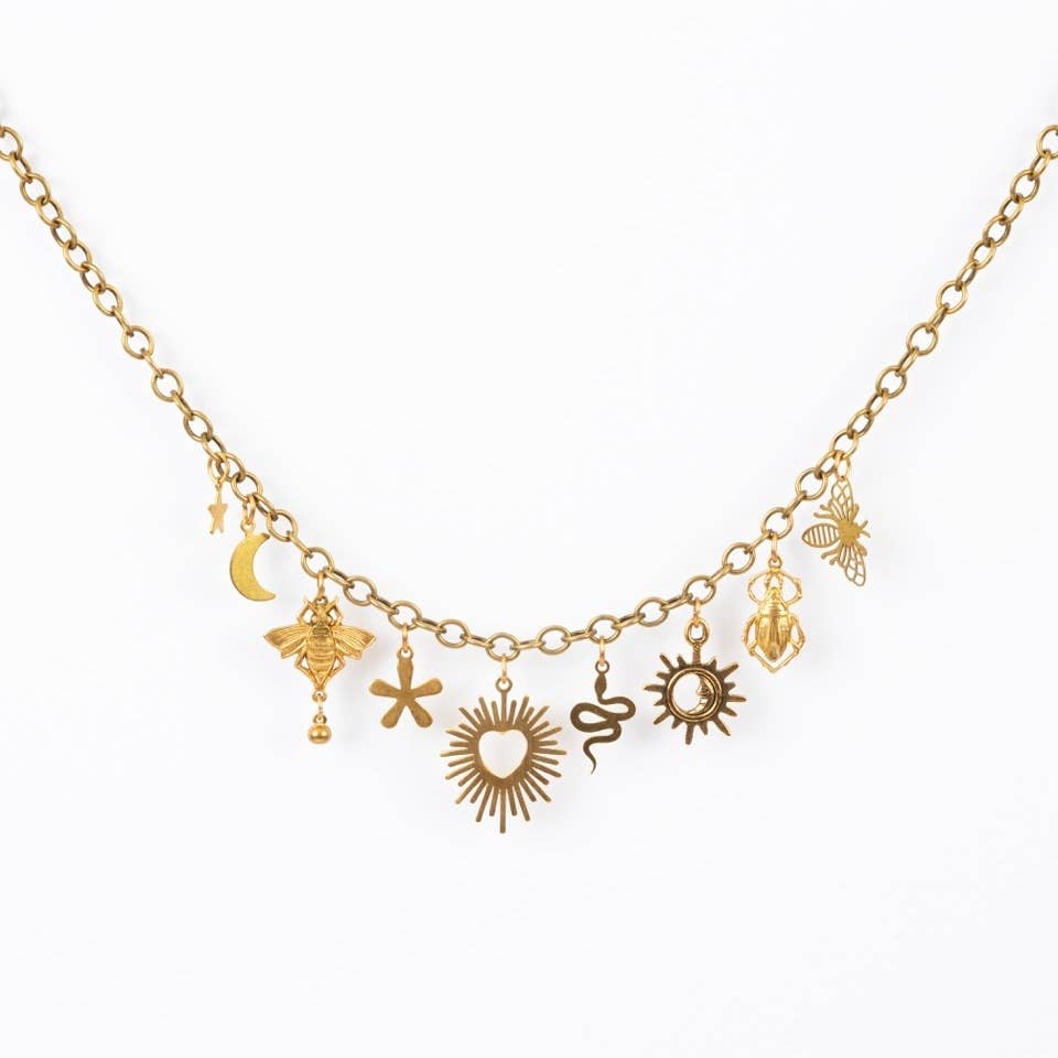 Brass Charm Necklace