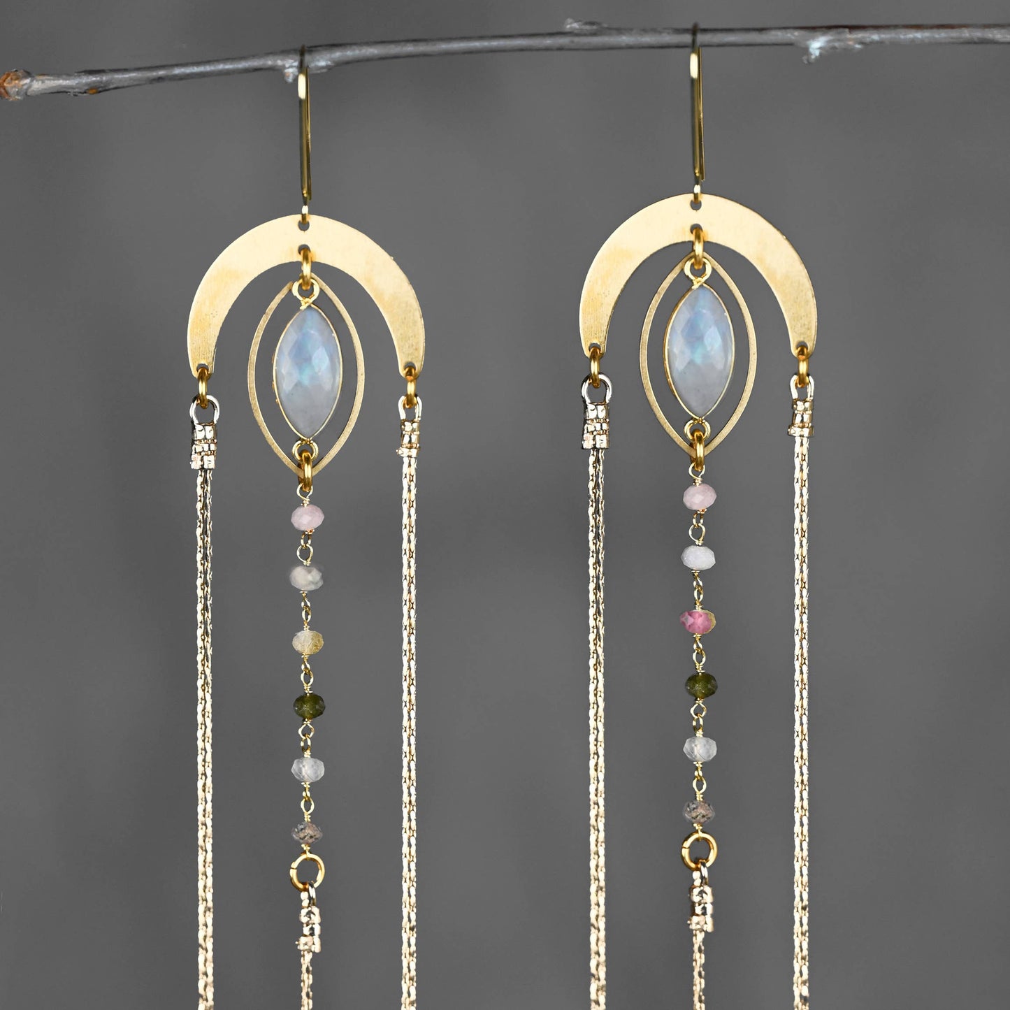 Dramatic Super Charged Goddess Energy 6 Tourmaline Arch Ear