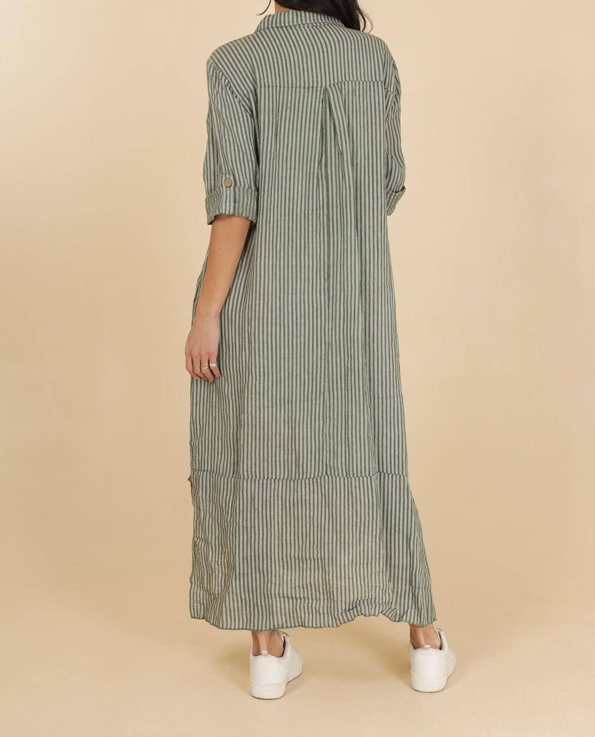 100% linen shirt dress made in Italy 821275