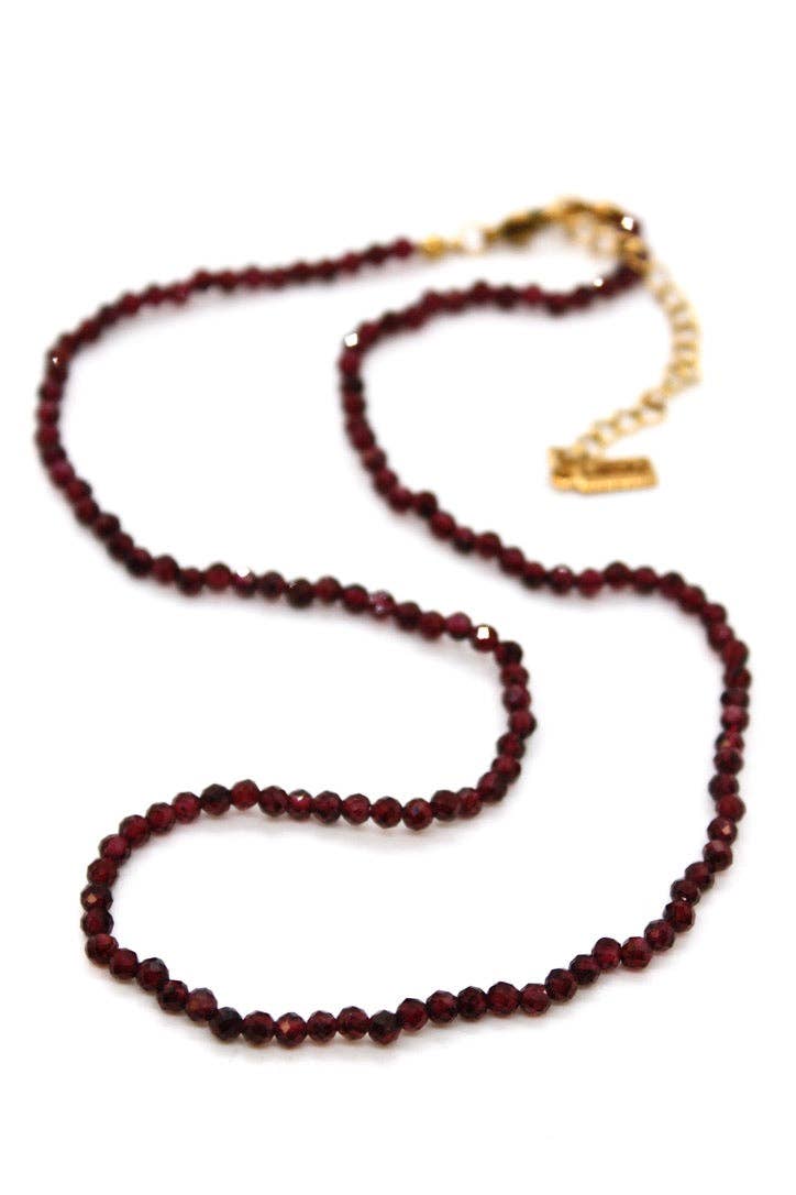 Short Garnet Stone Necklace - N9-200GR