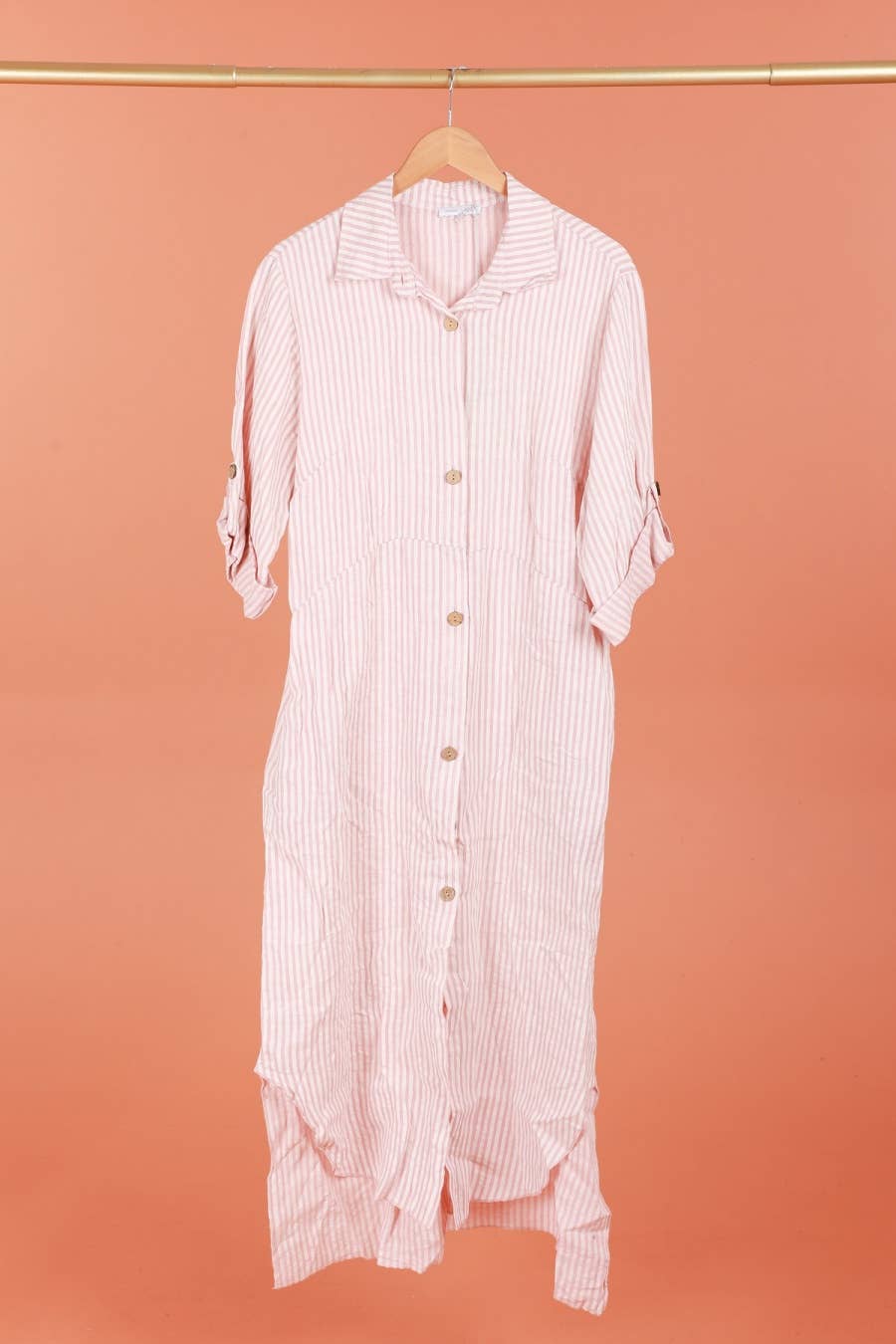 100% linen shirt dress made in Italy 821275