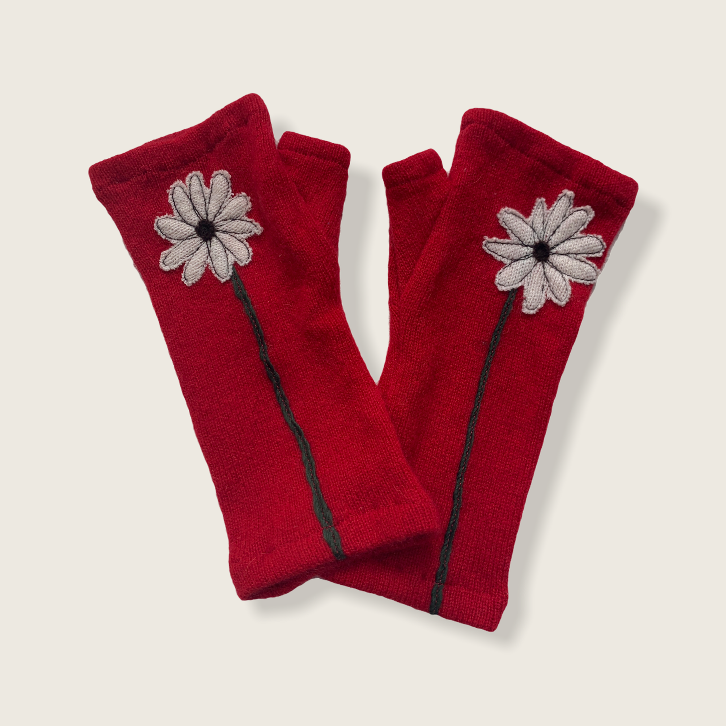 Fingerless Cashmere Gloves-Daisy
