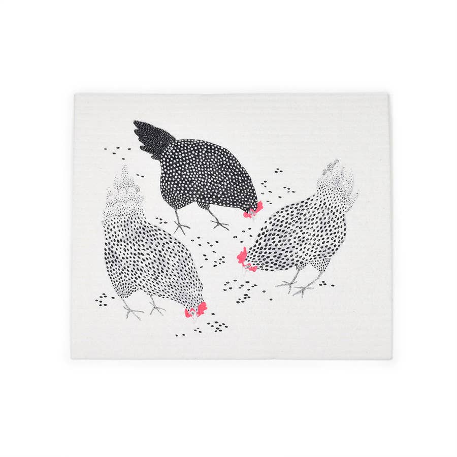 Happy Chickens Swedish Dishcloth | Farmhouse kitchen