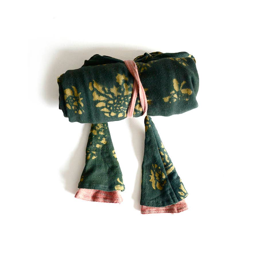 Large Organic Cotton Block Printed Bag - Marigold