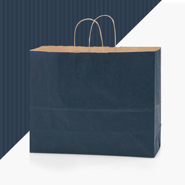 Recycled Shadow Stripe Kraft Paper Retail Shopping Bags