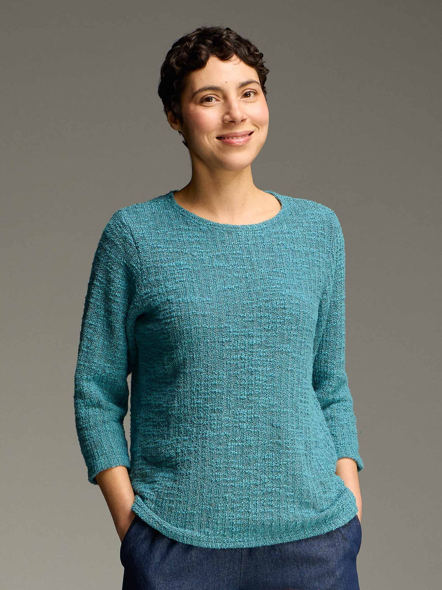3/4 Sleeve Boatneck Top