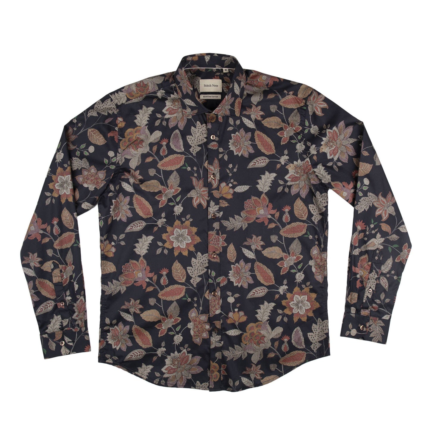 Grid Pattern Floral Long Sleeve