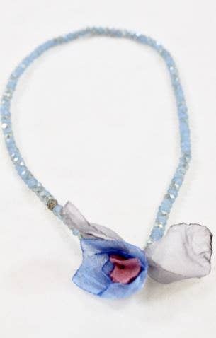 Blue Double Crystal Flower Bracelet -The Classics Collection- B1-1023