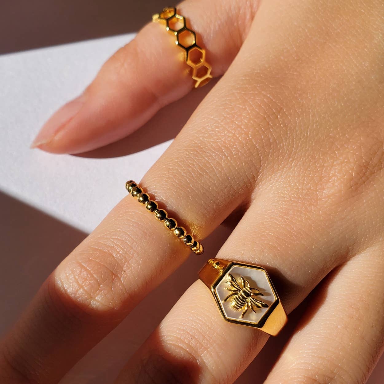 BEADED RING - R-F1128