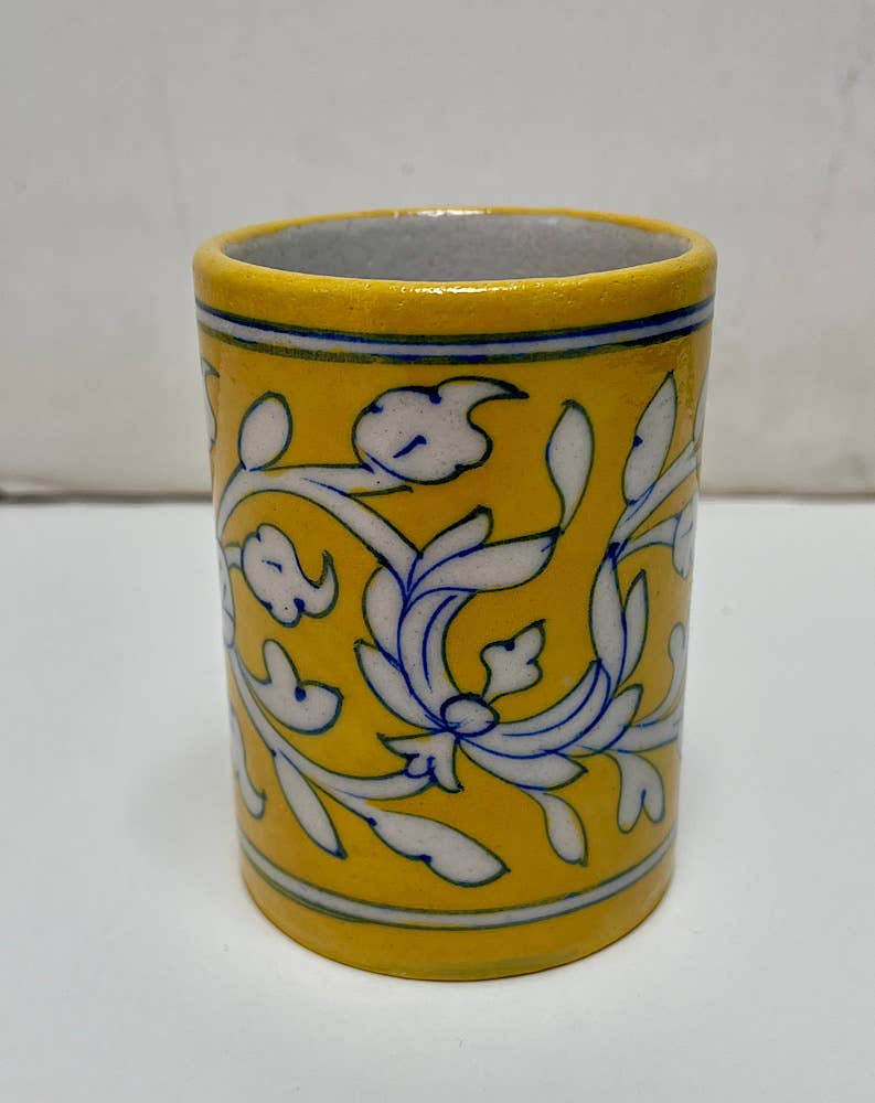 Pottery Tumbler Zinnia Yellow