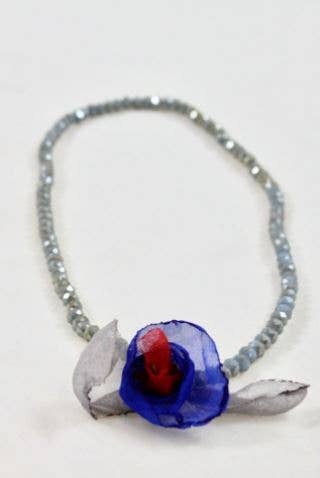 Grey Double Crystal Flower Bracelet -The Classics Collection- B1-1020