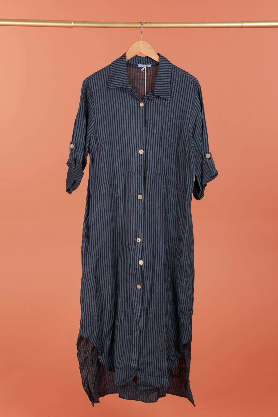 100% linen shirt dress made in Italy 821275