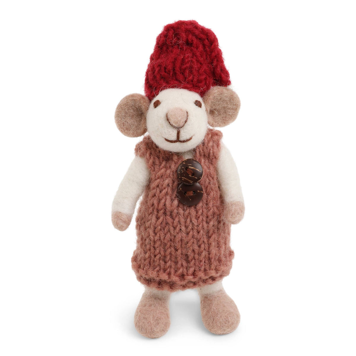 Baby White Mouse w/Rosa Dress