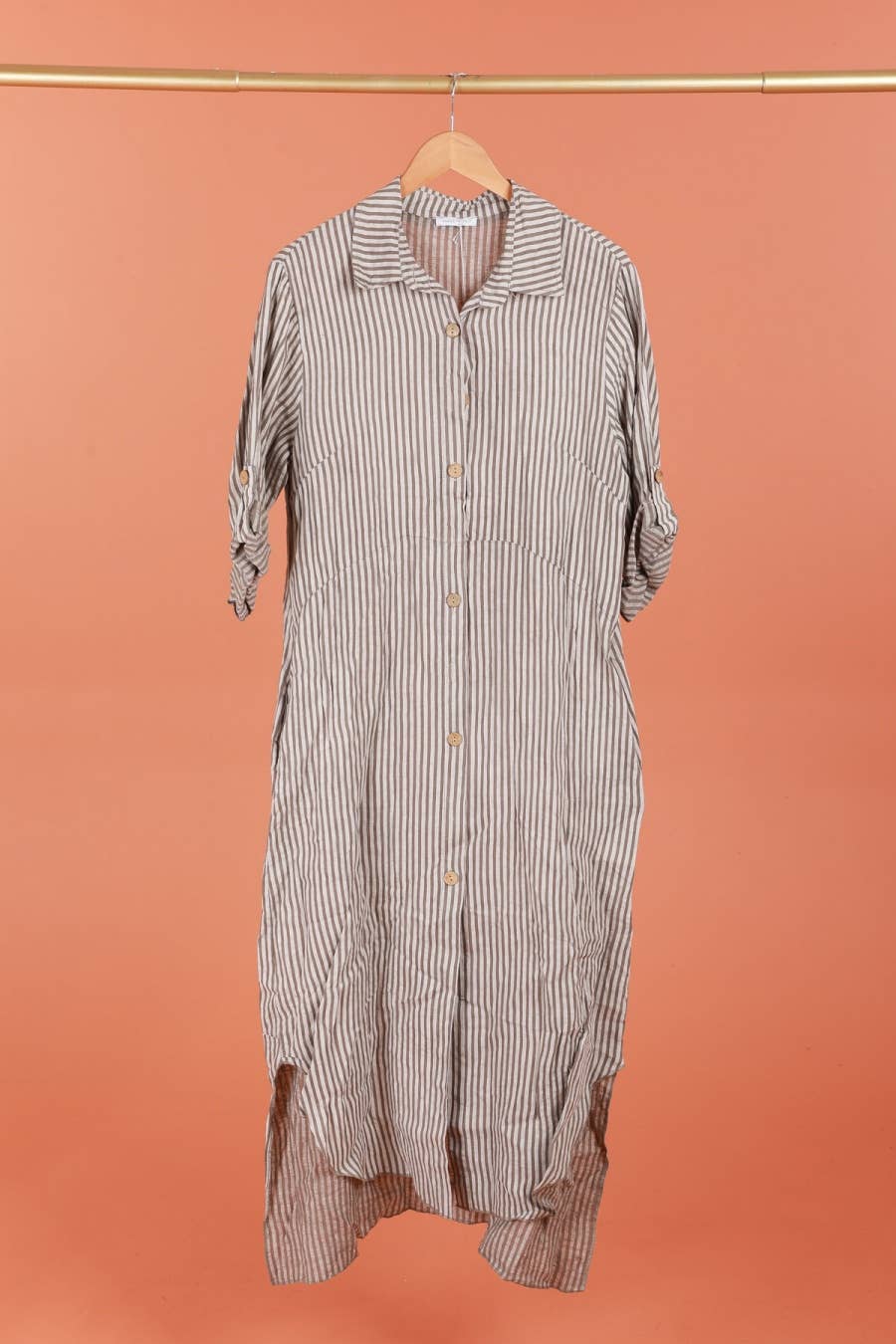 100% linen shirt dress made in Italy 821275