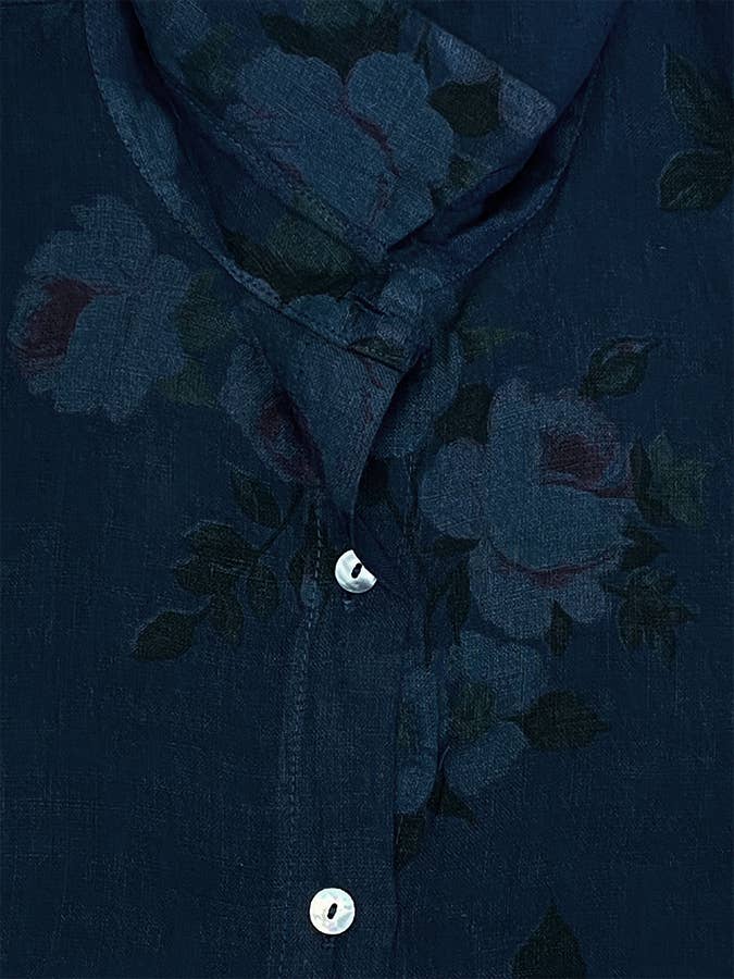 WOMEN'S - Linen FLORAL Teddy Shirt