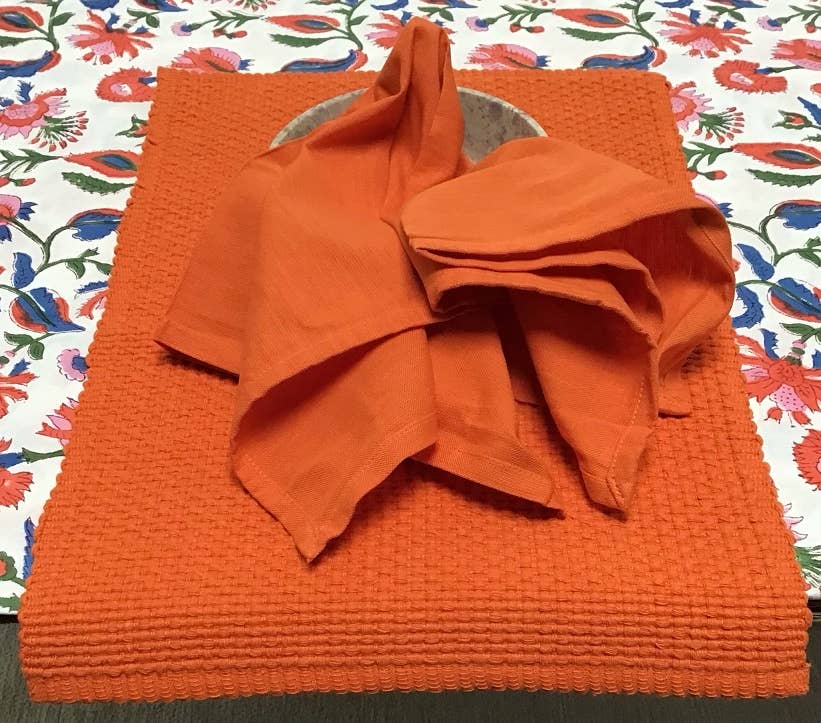 Napkins Woven Homespun Solid Orange
