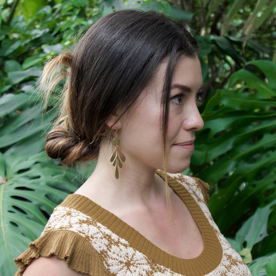 Graphic Leaf Earrings