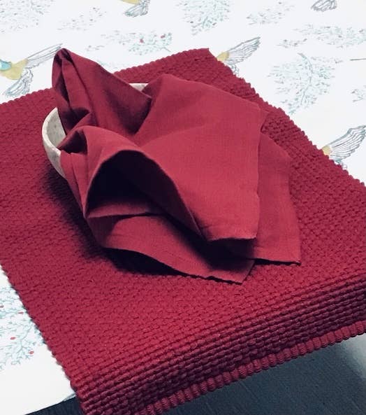 Napkins Woven Homespun Solid Burgundy