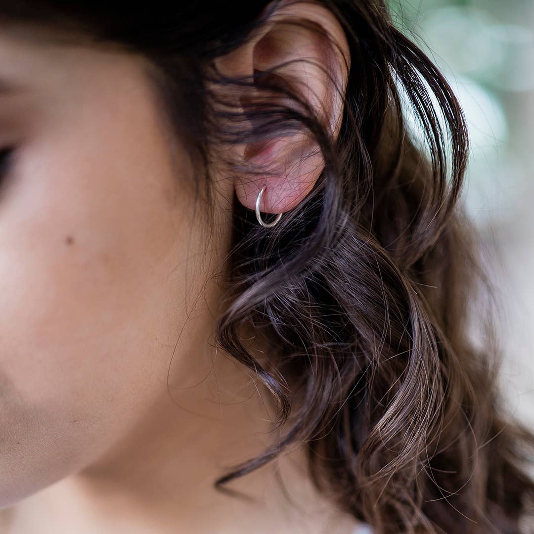 Tiny Sterling Silver Hoops
