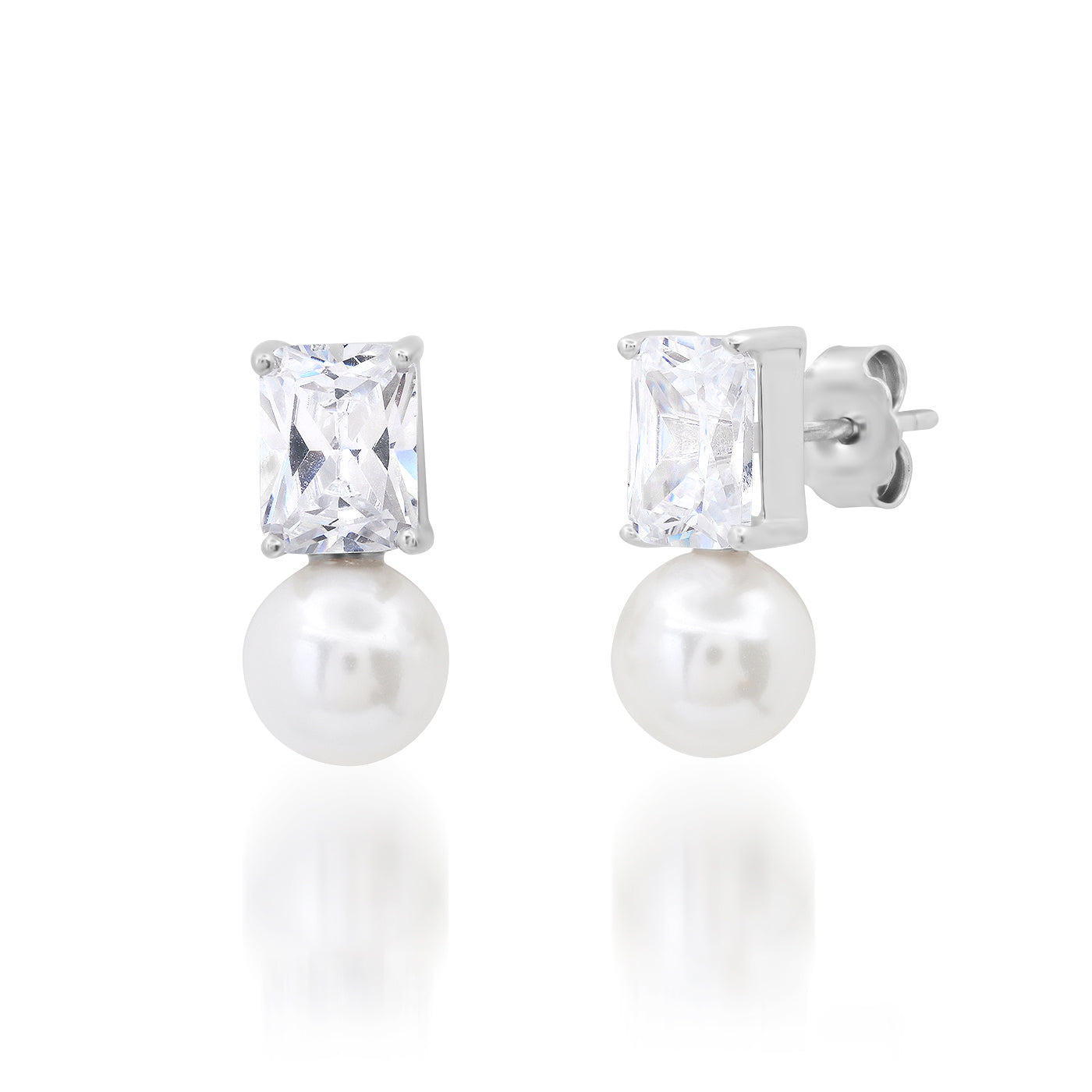 CZ & Pearl Stud