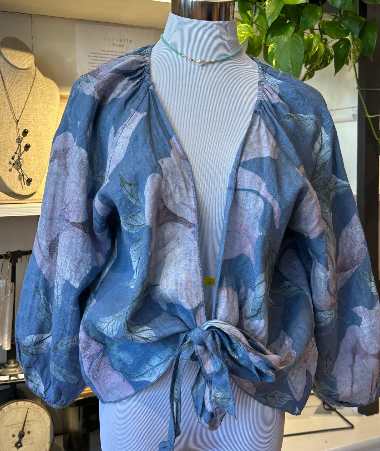 Linen Tie Front Cardi