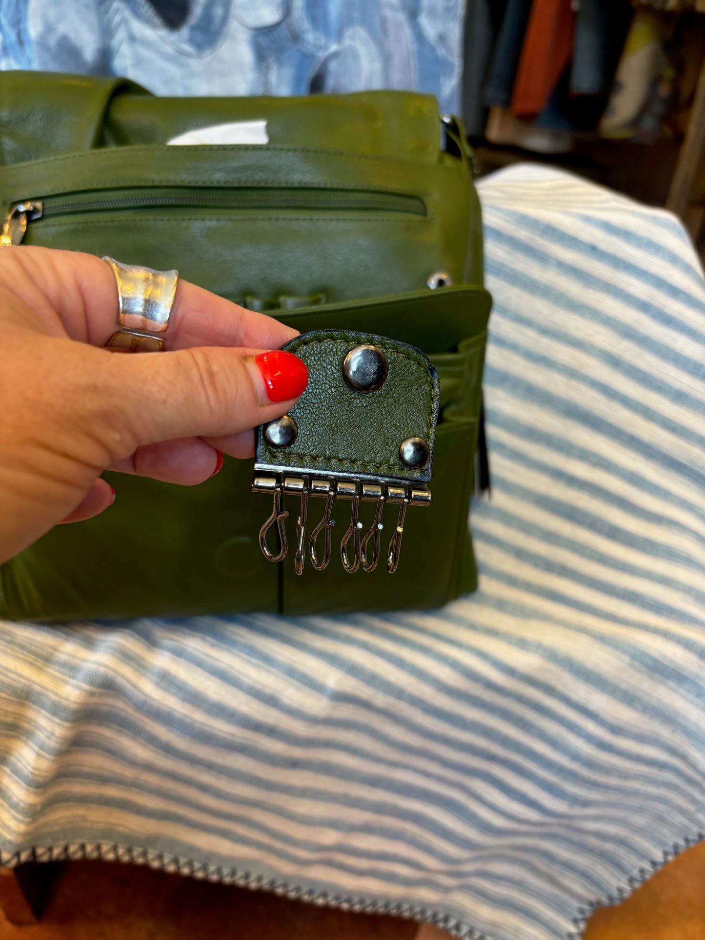 Crossbody Green Leather Bag BG1521