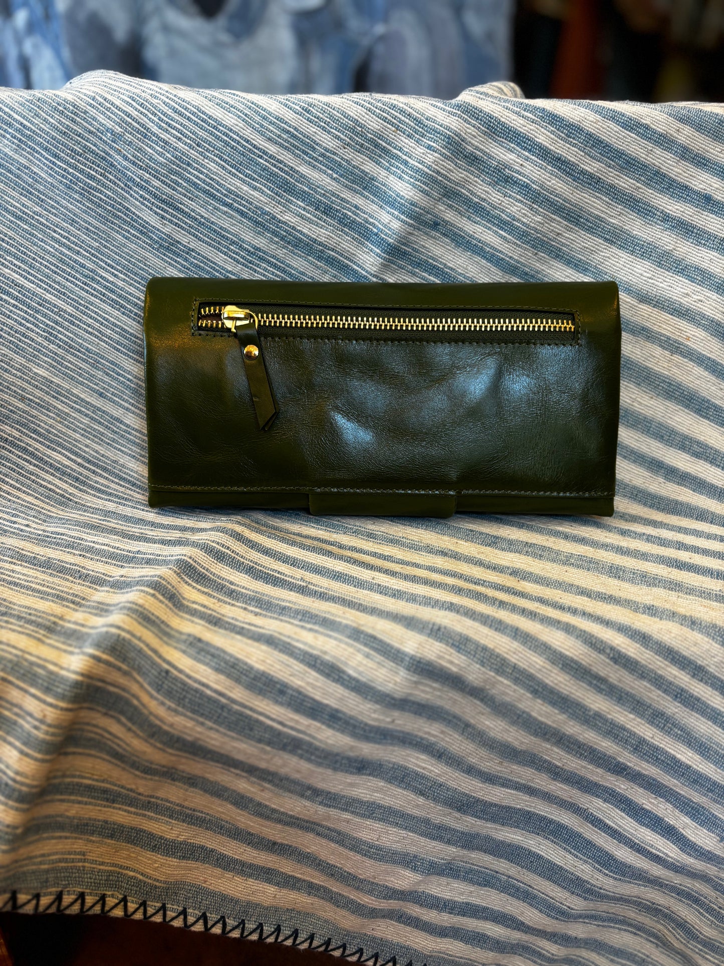 Olive Leather Wallet/Clutch BG1463