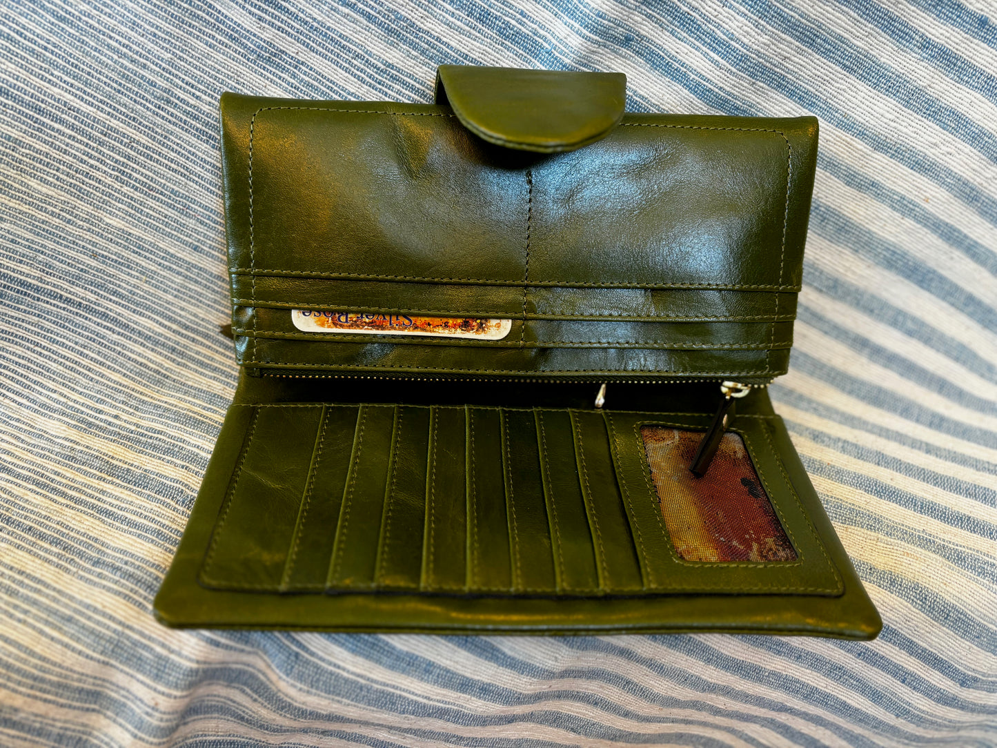Olive Leather Wallet/Clutch BG1463