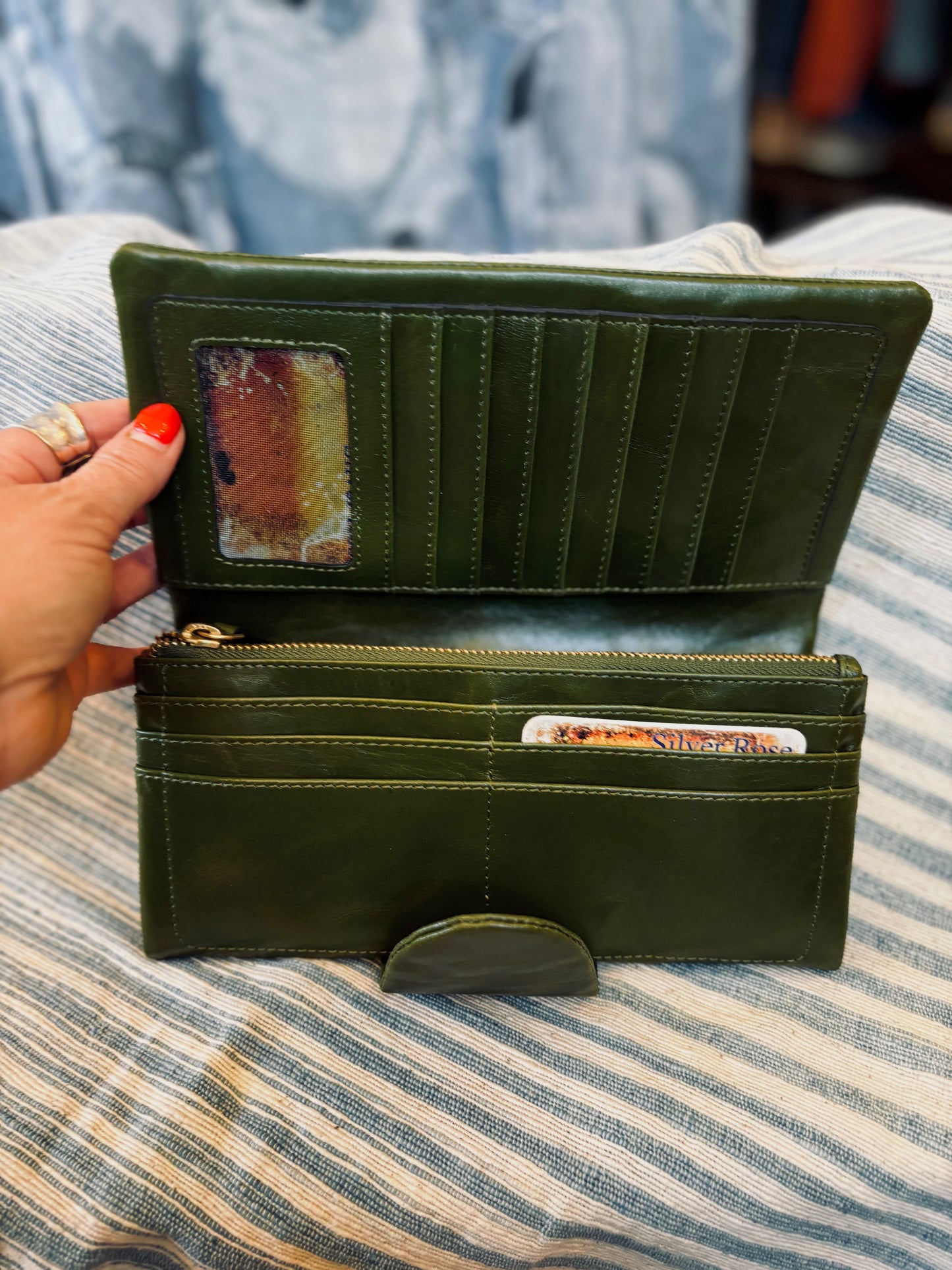 Olive Leather Wallet/Clutch BG1463