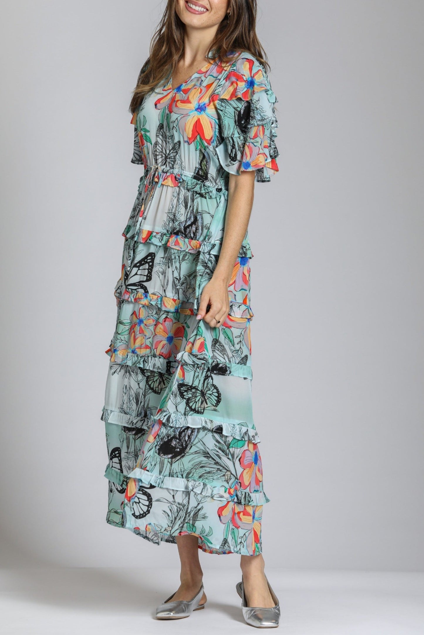 Ruffle & Tiered Maxi Dress