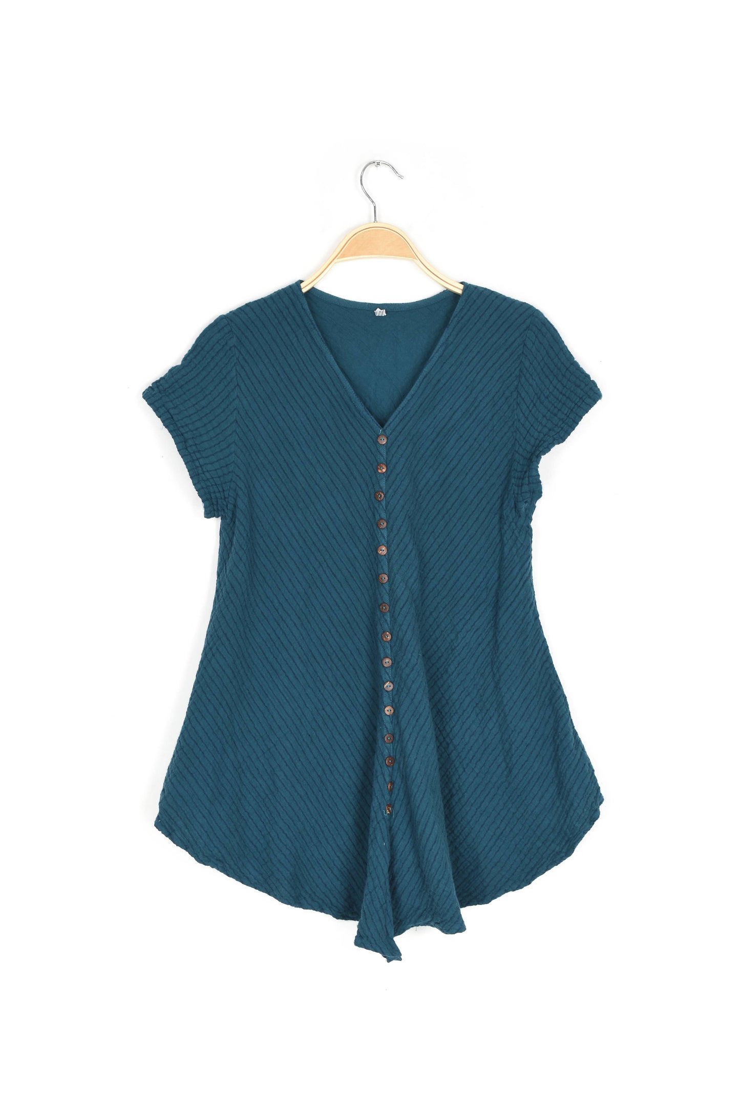 Striped Cotton Button Front Top-07452 (S/M, L/X, XXL)