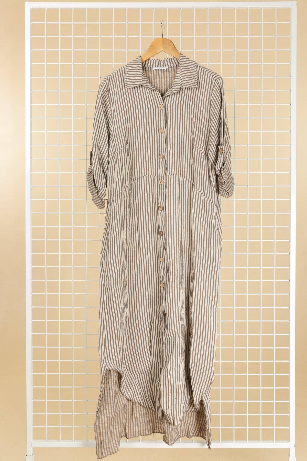 100% linen shirt dress made in Italy 821275