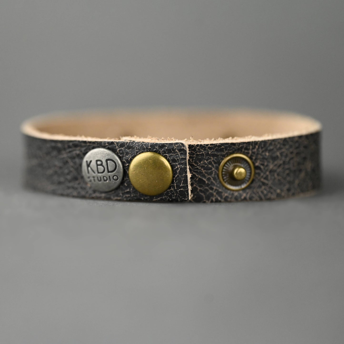 Leather Stacker Cuff w/ Semi Precious (Cowboy Black)