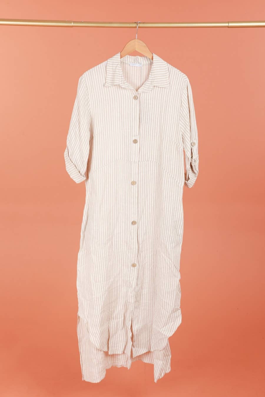 100% linen shirt dress made in Italy 821275