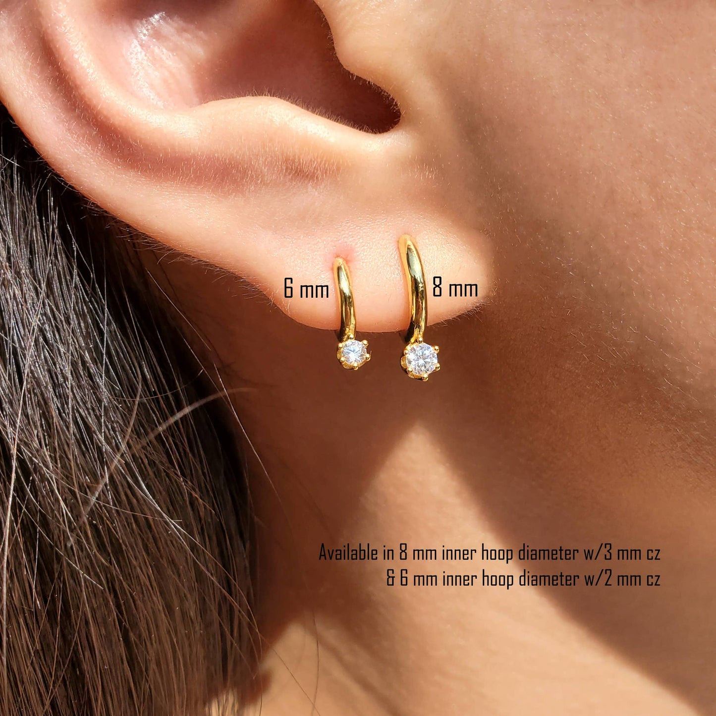 SOLITAIRE CRYSTAL HUGGIE EARRINGS - E-H5179 / E-HT1367