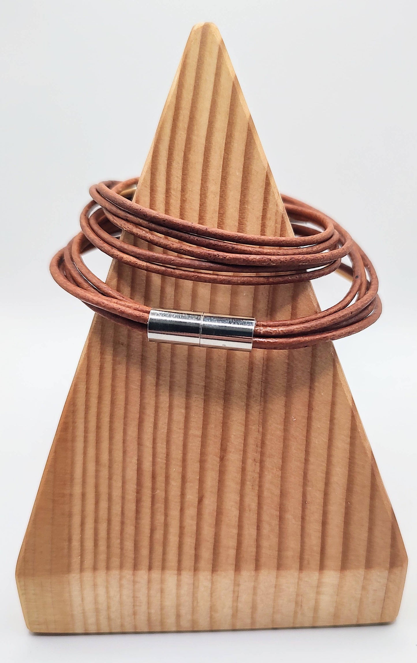 Distressed Light Brown Original Leather Wrap Bracelets