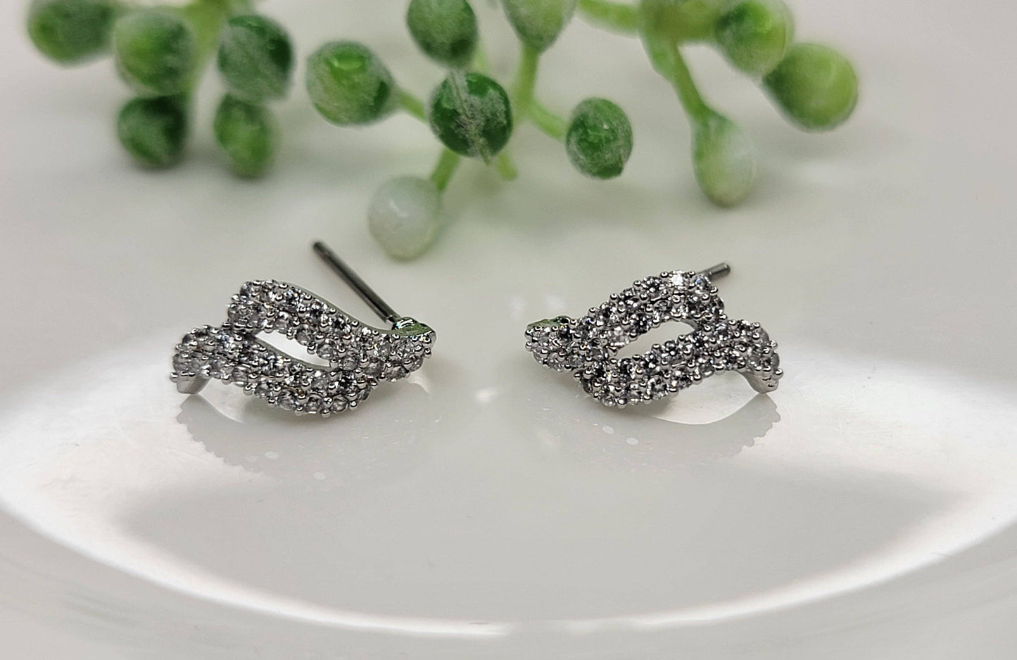 Cz Post Earrings - 1/2" Length