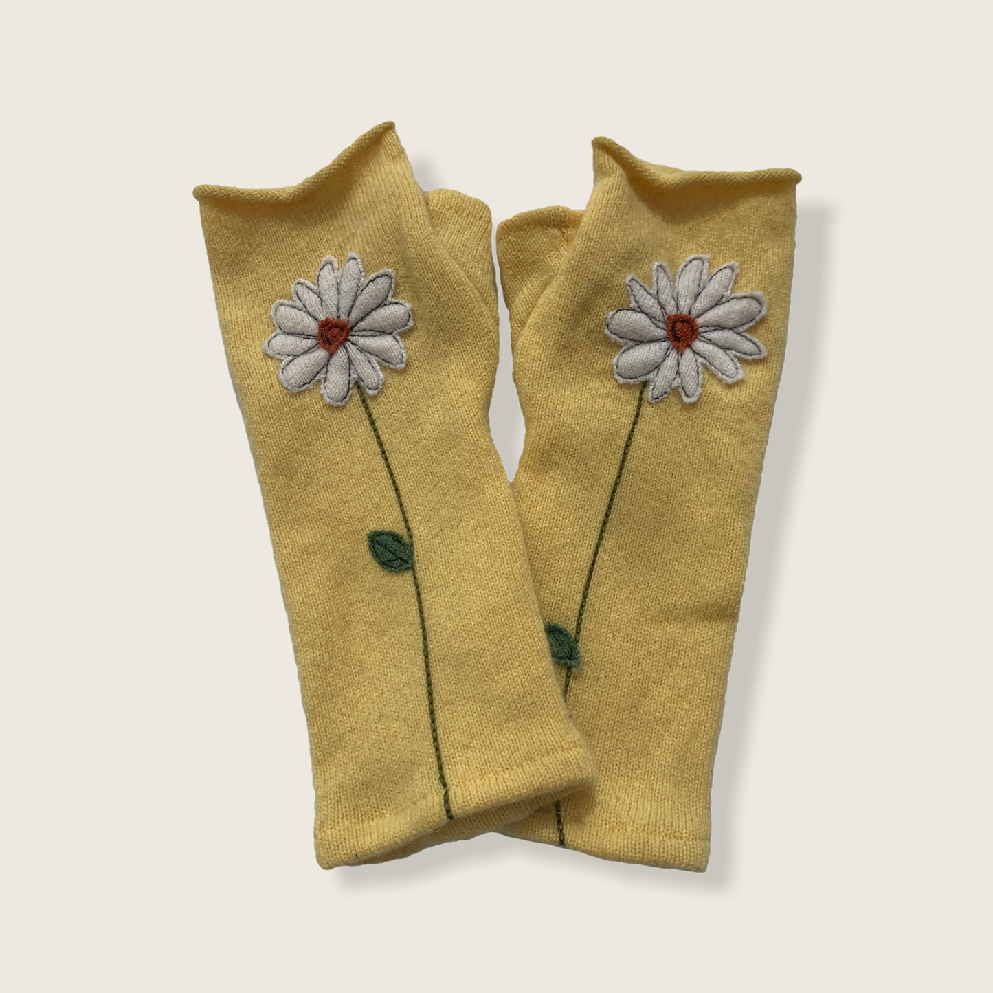 Fingerless Cashmere Gloves-Daisy
