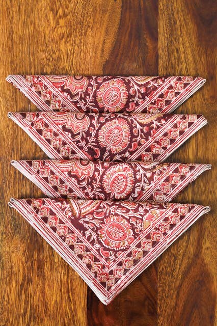 Terracotta Kalamkari Napkin